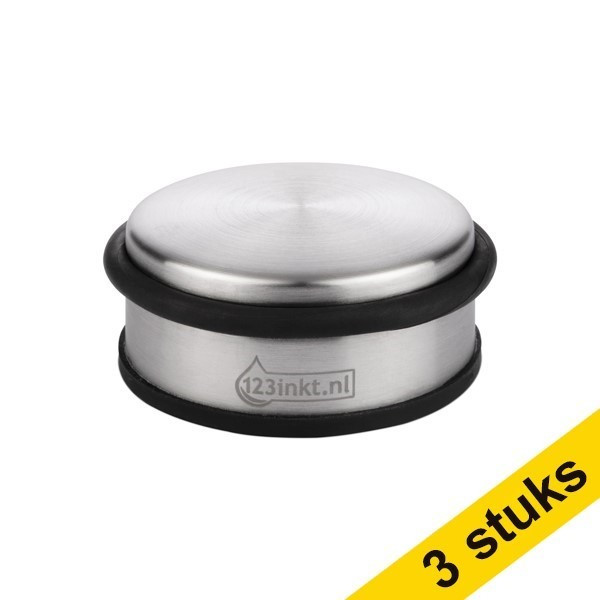 Aanbieding: 3x 123inkt deurstopper 1 kg chroom/zwart - laag model  247490 - 1