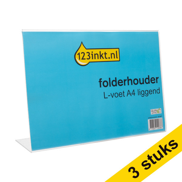 Aanbieding: 3x 123inkt folderhouder L-voet A4 liggend  301560 - 1