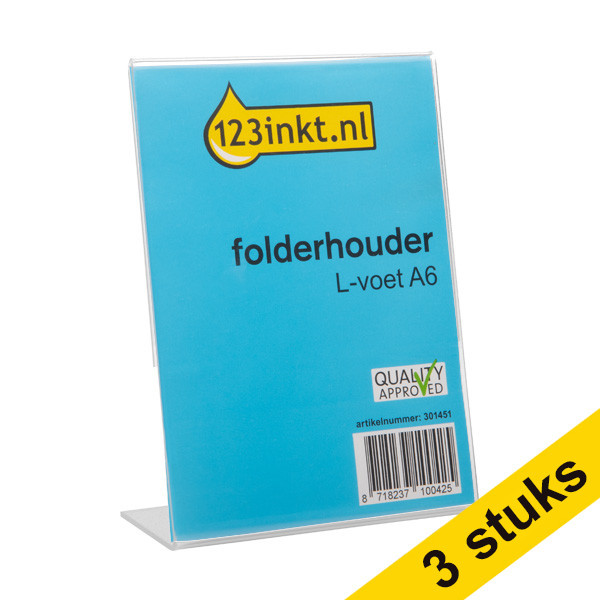 Aanbieding: 3x 123inkt folderhouder L-voet A6  301564 - 1