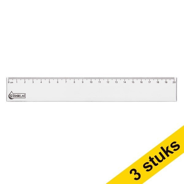 Aanbieding: 3x 123inkt liniaal plastic (20 cm)  301197 - 1