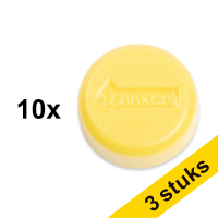 Aanbieding: 3x 123inkt magneten 15 mm geel (10 stuks)