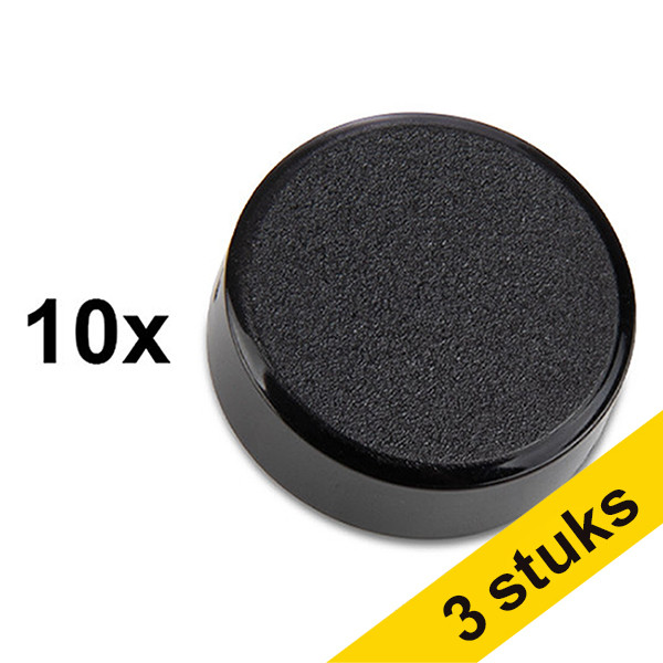 Aanbieding: 3x 123inkt magneten 20 mm zwart (10 stuks)  301289 - 1