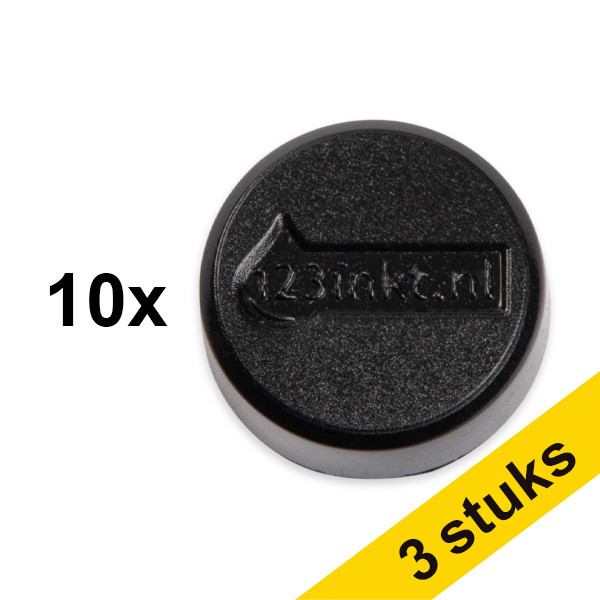 Aanbieding: 3x 123inkt magneten 20 mm zwart (10 stuks)  301289 - 1