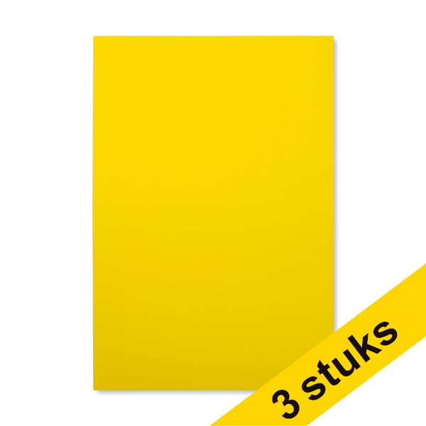 Aanbieding: 3x 123inkt magnetisch uitwisbaar vel geel (20 x 30 cm)  302145 - 1