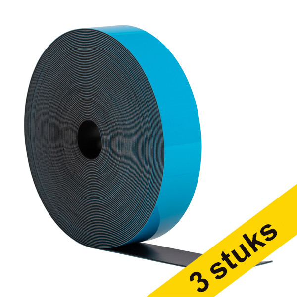 Aanbieding: 3x 123inkt magnetische etiketband uitwisbaar blauw 2 cm x 10 m  302137 - 1