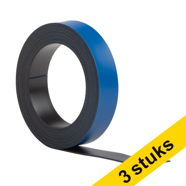 Aanbieding: 3x 123inkt magnetische tape 10 mm x 2 m blauw  302154 - 1