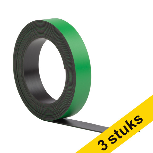 Aanbieding: 3x 123inkt magnetische tape 10 mm x 2 m groen  302155 - 1