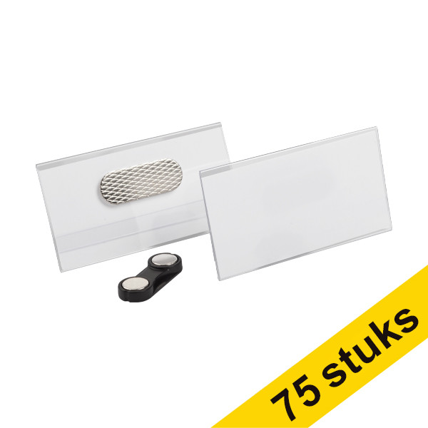 Aanbieding: 3x 123inkt naambadge met magneet 75 x 40 mm (25 stuks)  302143 - 1