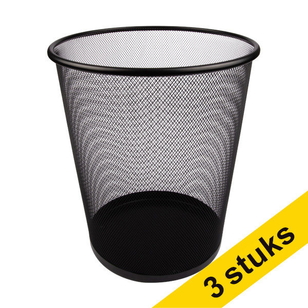 Aanbieding: 3x 123inkt papierbak mesh zwart  390663 - 1