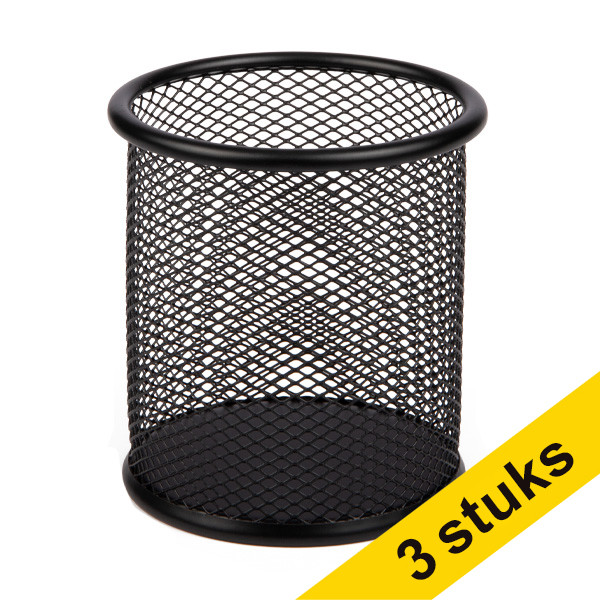 Aanbieding: 3x 123inkt pennenhouder mesh zwart  390665 - 1