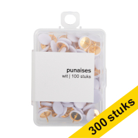 Aanbieding: 3x 123inkt punaises wit (100 stuks)