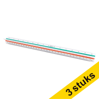 Aanbieding: 3x 123inkt schaalstok kunststof 30 cm (ingenieur)  302194