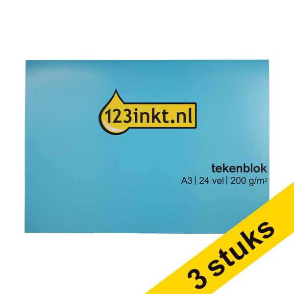 Aanbieding: 3x 123inkt tekenblok A3 200 grams (24 vel)  301433 - 1