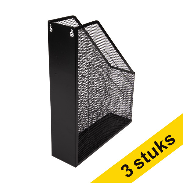 Aanbieding: 3x 123inkt tijdschriftencassette mesh zwart  390664 - 1