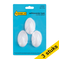 Aanbieding: 3x 123inkt zelfklevende haak wit 2 kg (3 stuks)