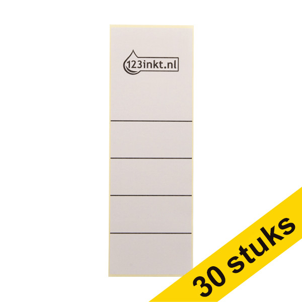 Aanbieding: 3x 123inkt zelfklevende rugetiketten breed 61 x 191 mm grijs (10 stuks)  301697 - 1