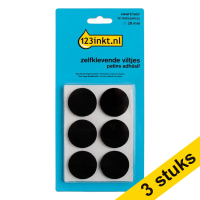 Aanbieding: 3x 123inkt zelfklevende viltjes rond zwart 28 mm (12 stuks)