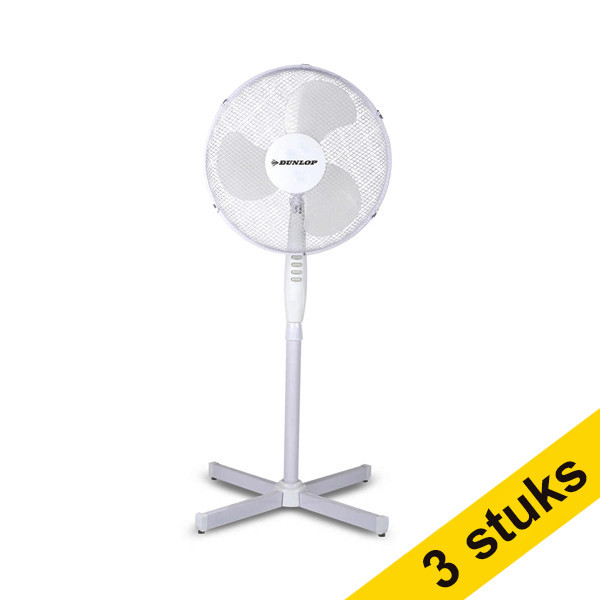 Aanbieding: 3x Dunlop ventilator staand met 3 snelheidsstanden wit (40 cm)  400691 - 1