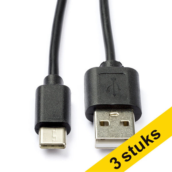 Aanbieding: 3x USB-A naar USB-C kabel (2 meter)  340005 - 1