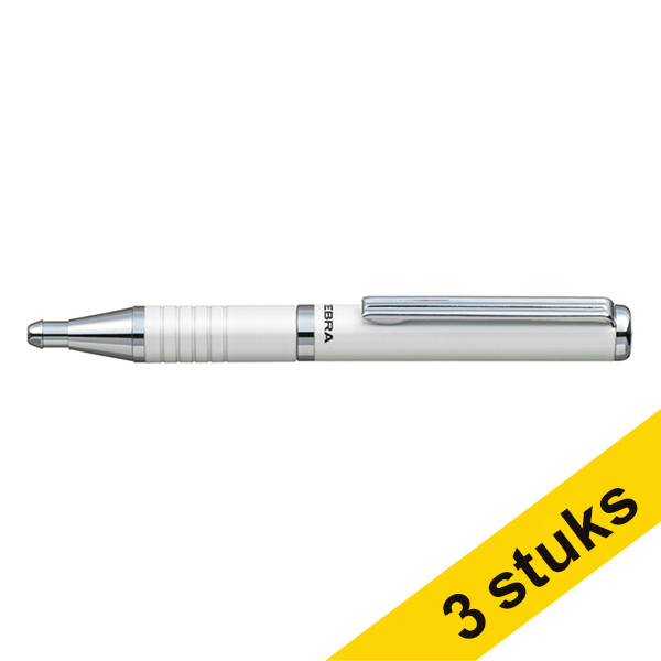 Aanbieding: 3x Zebra SL-F1 balpen wit  423803 - 1