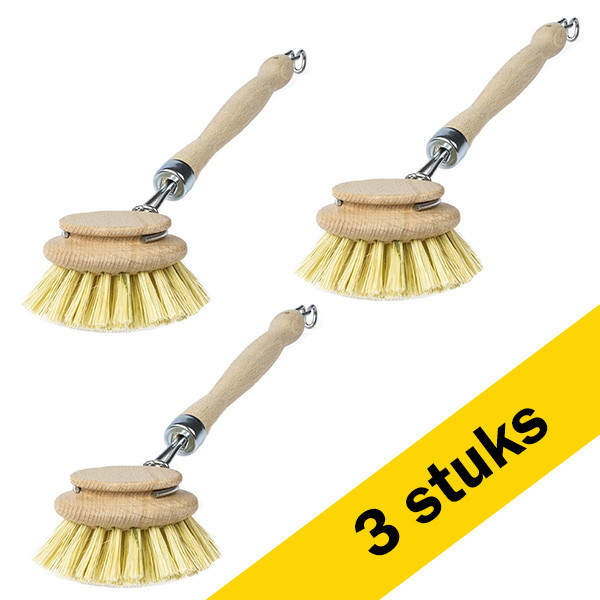 Aanbieding: 3x afwasborstel hout (123schoon huismerk)  SDR00457 - 1