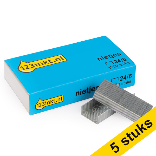 Aanbieding: 5x 123inkt 24/6 nietjes (1000 stuks)  300660 - 1