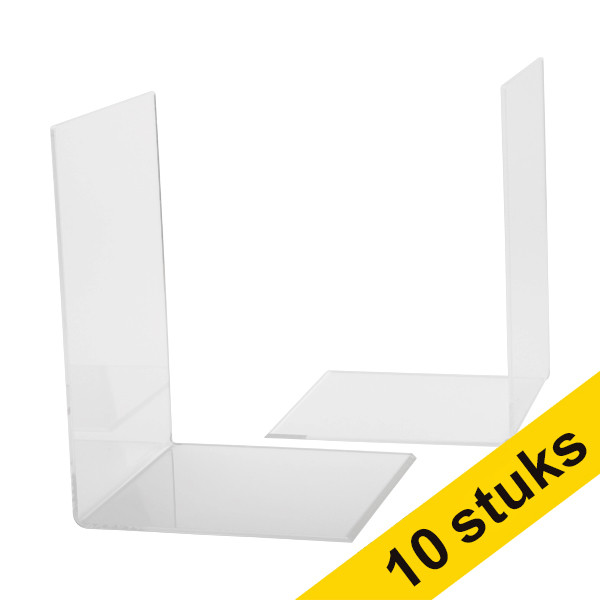 Aanbieding: 5x 123inkt acryl boekensteunen transparant 16 x 15 x 21 cm (2 stuks)  301722 - 1