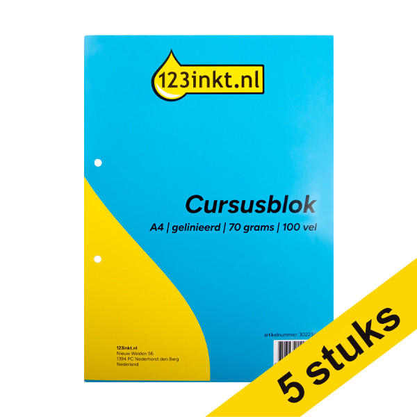 Aanbieding: 5x 123inkt cursusblok A4 gelinieerd 70 grams (100 vel)  302235 - 1