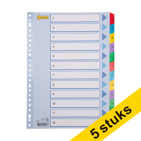 Aanbieding: 5x 123inkt kartonnen tabbladen A4 met 12 tabs (23-gaats)