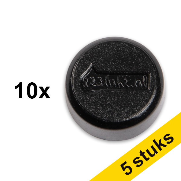 Aanbieding: 5x 123inkt magneten 15 mm zwart (10 stuks)  301282 - 1