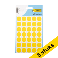 Aanbieding: 5x 123inkt markeringspunten Ø 19 mm geel (105 etiketten)