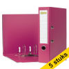 Aanbieding: 5x 123inkt ordner A4 plastic roze 80 mm