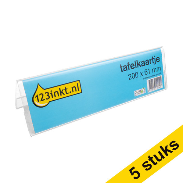 Aanbieding: 5x 123inkt tafelkaartje 210 x 61 mm  301571 - 1