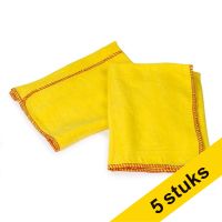 Aanbieding: 5x Katoenen stofdoek geel 40 x 40 cm (2 stuks)