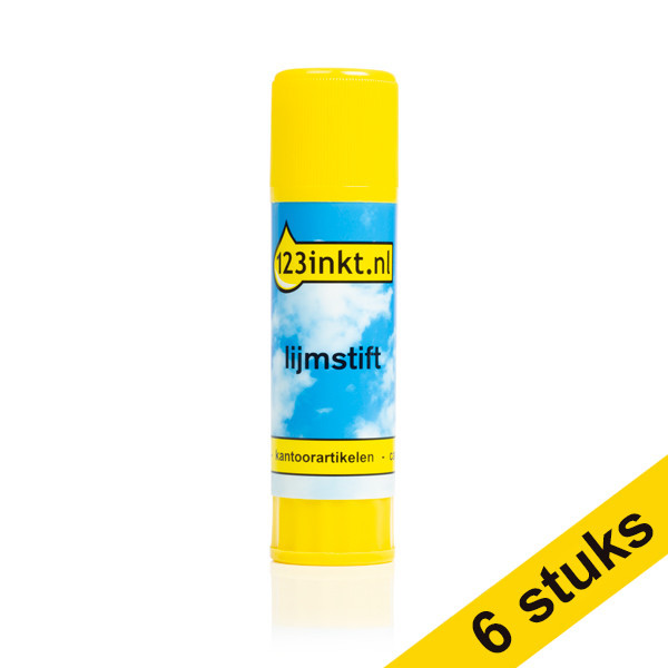 Aanbieding: 6x 123inkt lijmstift groot (40 g)  300568 - 1