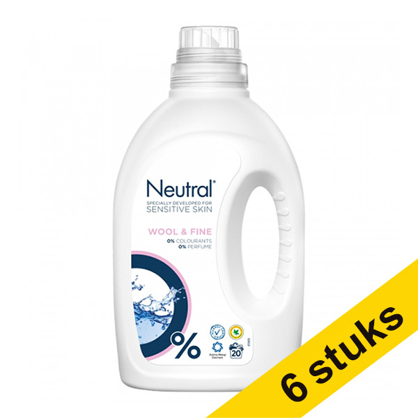 Aanbieding: 6x Neutral Fijn wasmiddel vloeibaar 1 liter (20 wasbeurten)  SNE01017 - 1