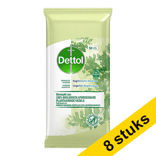 Aanbieding: 8x Dettol hygienische doekjes BIO Regular (50 stuks)  SDE01050 - 1