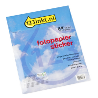 Aanbieding 123inkt fotopapier sticker glossy A4 wit: 5 sets + 1 GRATIS (totaal 60 stickers)