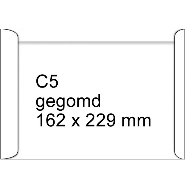 Akte envelop wit 162 x 229 mm - C5 gegomd (500 stuks) 303060 209060 - 1