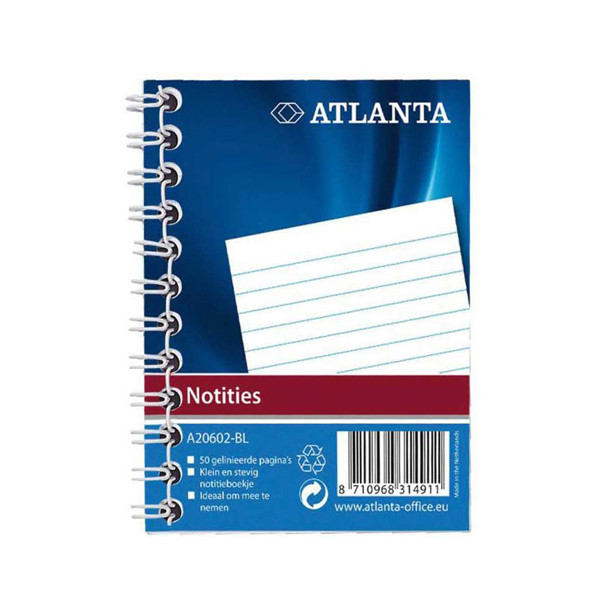 Leven van Scenario Leidingen Atlanta notitieboek A7 gelinieerd met spiraal 50 vel Atlanta 123inkt.nl