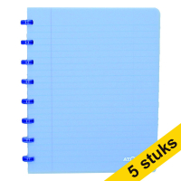 Aanbieding: 5 x Atoma Trendy gelinieerd schrift A5 transparant blauw 72 vel