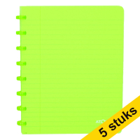 Aanbieding: 5 x Atoma Trendy gelinieerd schrift A5 transparant groen 72 vel