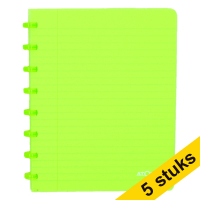 Aanbieding: 5 x Atoma Trendy geruit schrift A5 transparant groen 72 vel (4 x 8 mm)