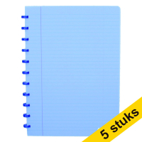 Aanbieding: 5x Atoma Trendy gelinieerd schrift A4 transparant blauw 72 vel