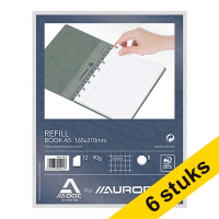 Aurora Aanbieding: 6x Aurora Adoc vulling voor schrift A5 geruit 5 mm 72 vel  330113