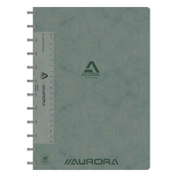 Aurora Adoc gelinieerd schrift met liniaal A4 grijs 72 vel 6811.744GRIS 330086