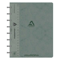 Aurora Adoc geruit schrift met liniaal A5 grijs 72 vel (5 mm) 3845.748GRIS 330083