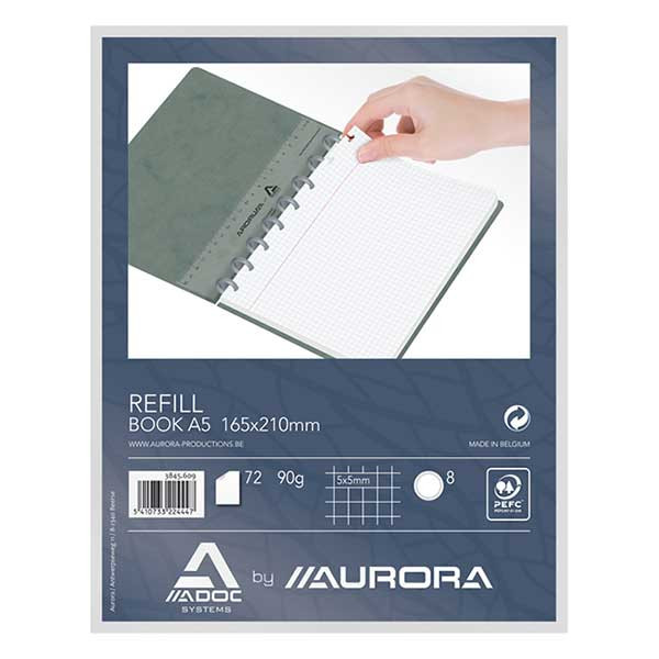 Aurora Adoc vulling voor schrift A5 geruit 5 mm 72 vel 3845.609 330038 - 1