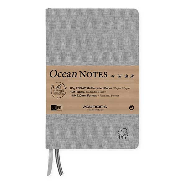 Aurora Ocean notitieboek 145 x 220 mm gelinieerd 96 vel octopus zwart 2396RTZ 330070 - 1