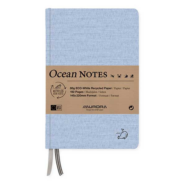 Aurora Ocean notitieboek 145 x 220 mm gelinieerd 96 vel walvis blauw 2396RTB 330067 - 1